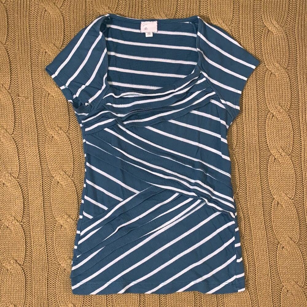 Anthropologie blue & white striped shirt‎